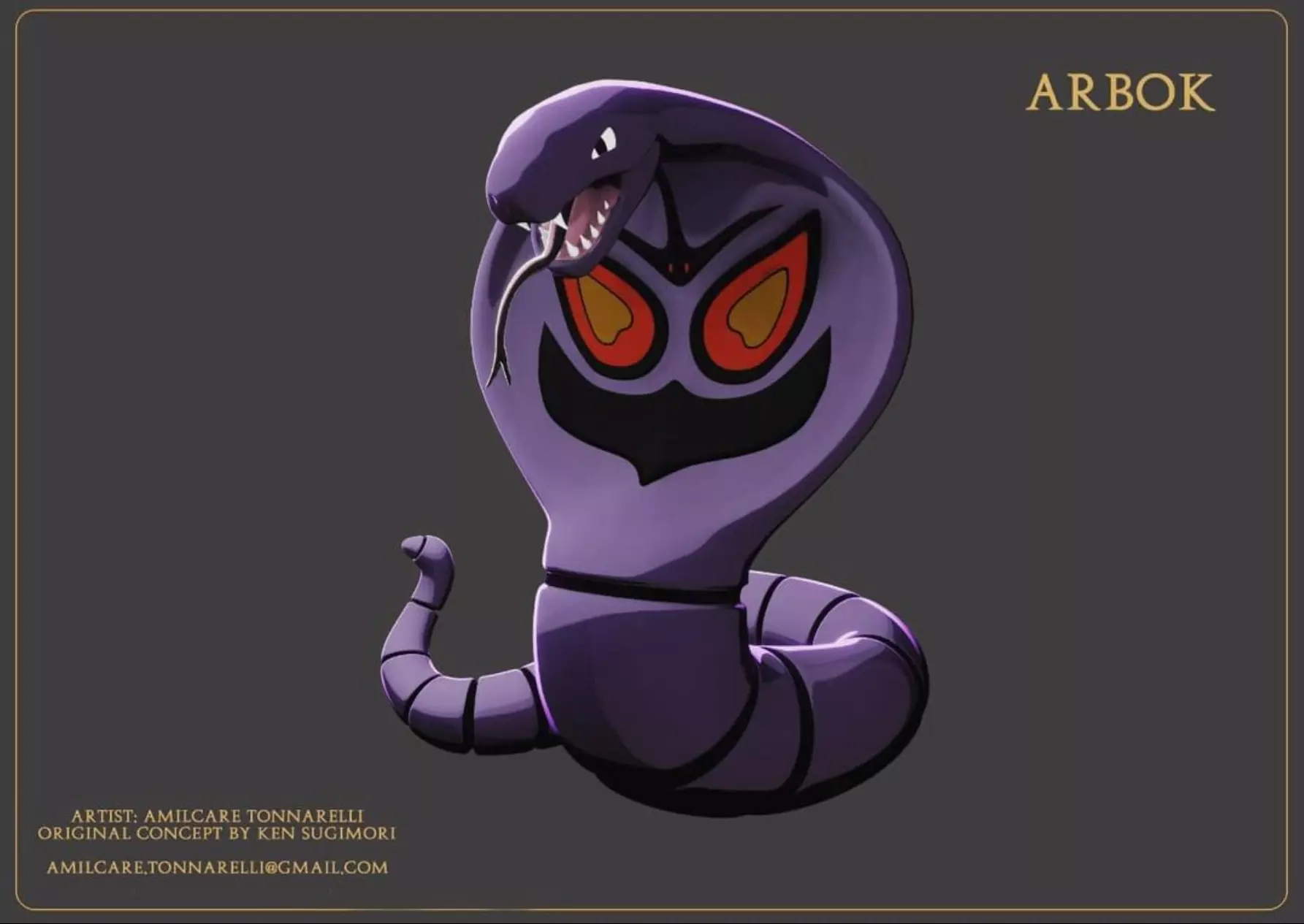 Arbok with base 3D print model