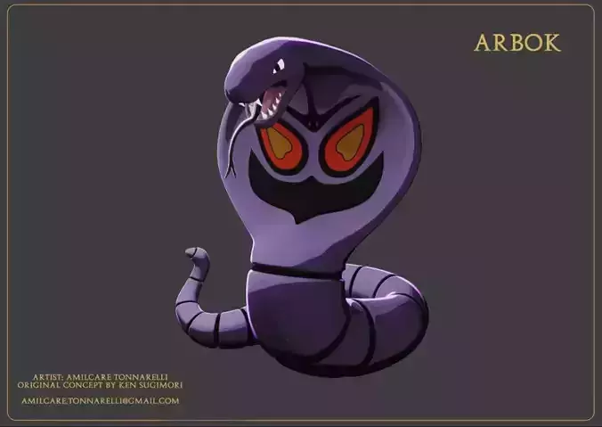 Arbok with base 3D print model