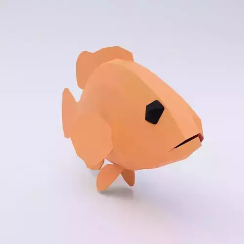 Brown striped fish 3d model 