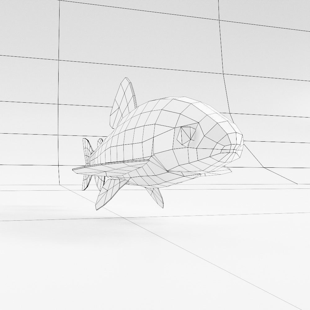 Brown trout fish 3d model  Low-poly 3D model_5