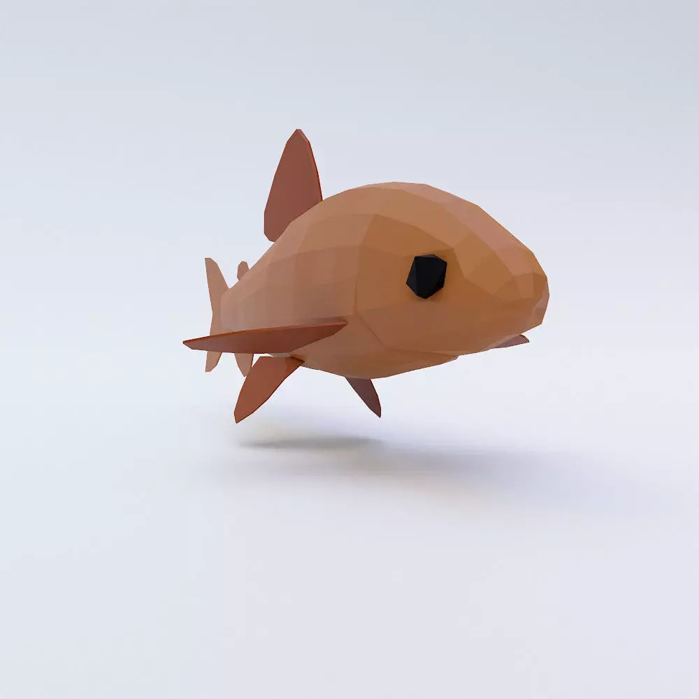 Brown trout fish 3d model  Low-poly 3D model_0