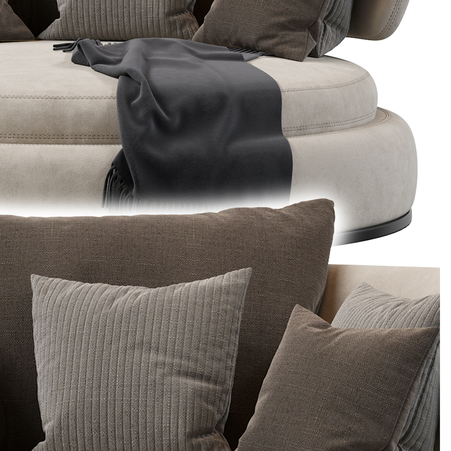 Amoenus Soft Maxalto Swivel Sofa 3D model_7