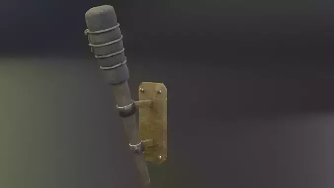 Medieval torch for game Low-poly 3D model
