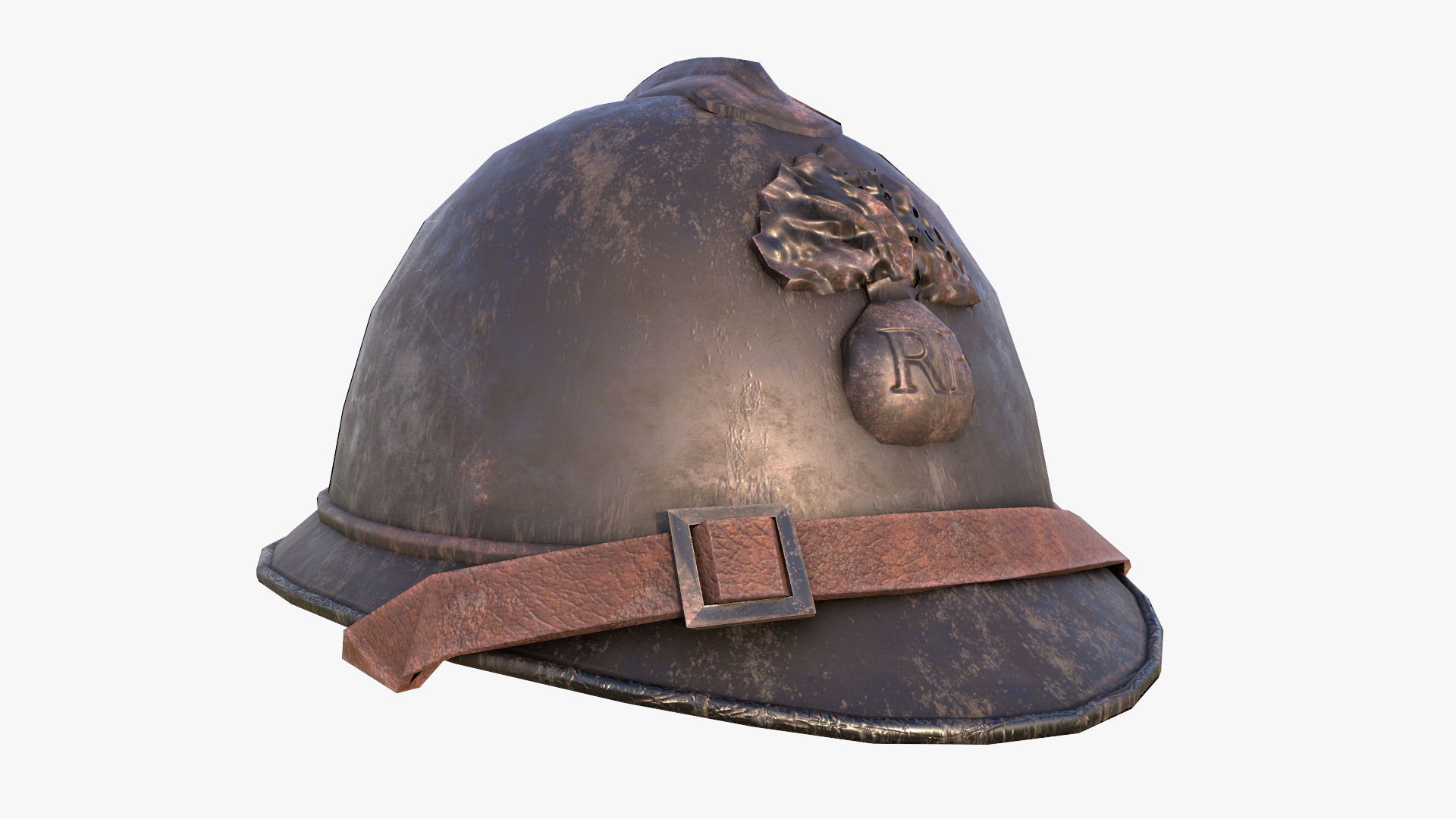 M15 Adrian Helmet Low-poly 3D model_9