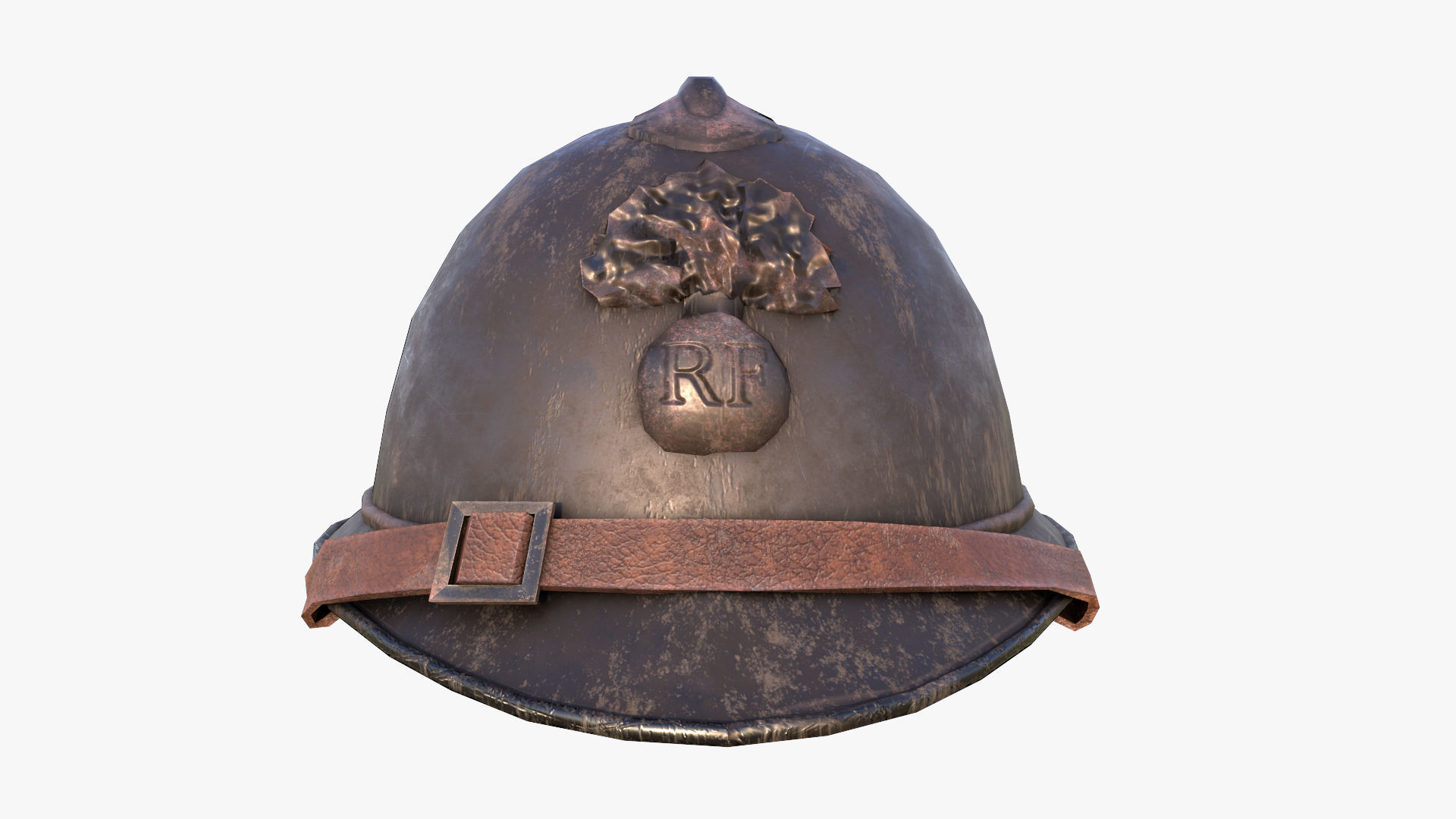 M15 Adrian Helmet Low-poly 3D model_10