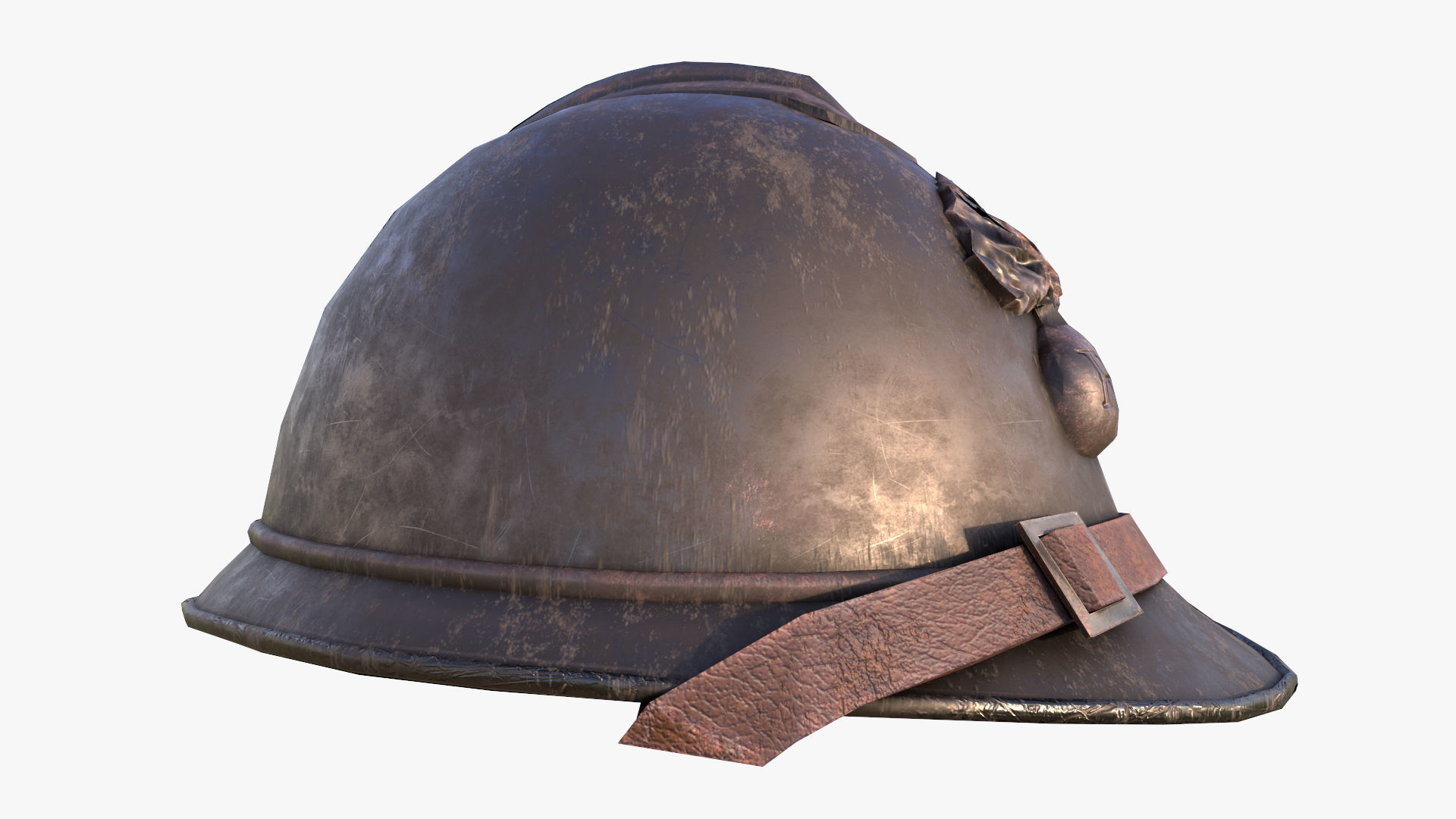 M15 Adrian Helmet Low-poly 3D model_8