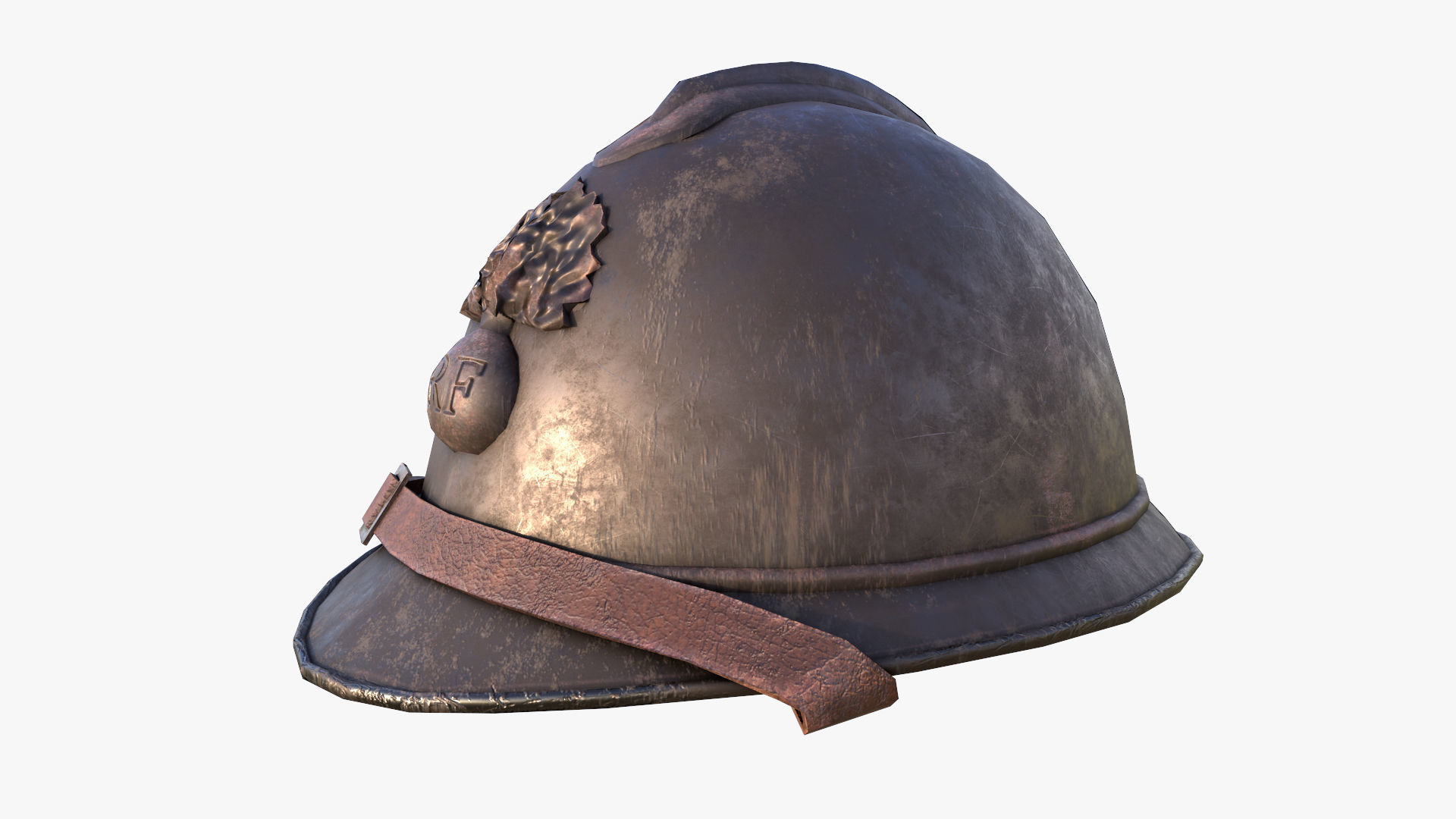 M15 Adrian Helmet Low-poly 3D model_2