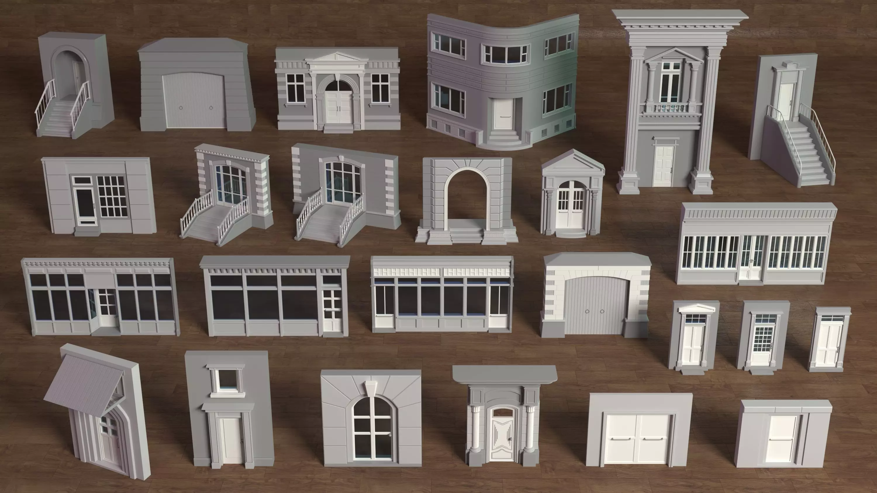 Building Facade Collection 2 - 25 pieces 3D model_0