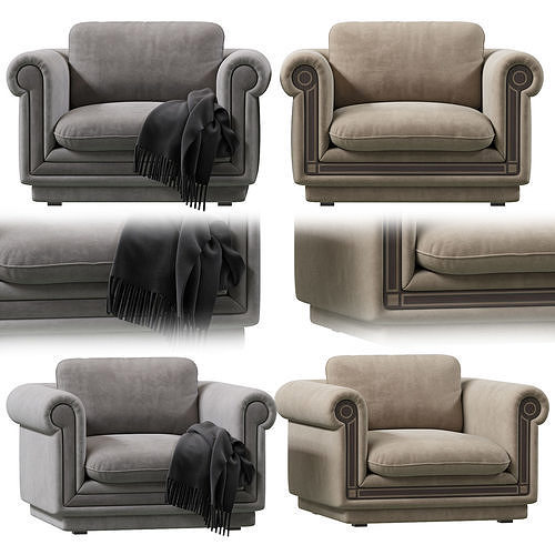 Armchair en arabe 3D model