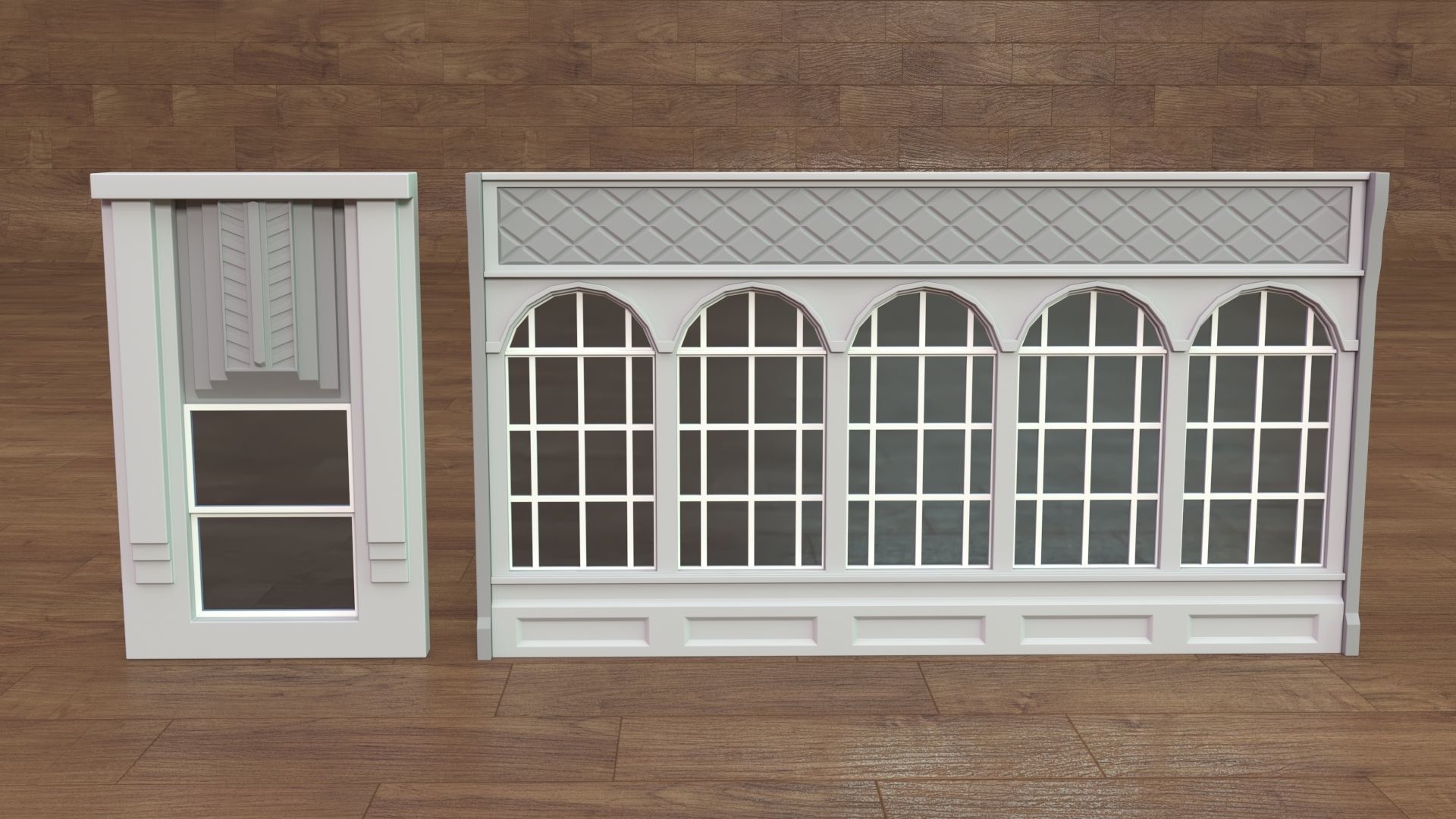 Building Facade Collection 4 - 34 pieces 3D model_9