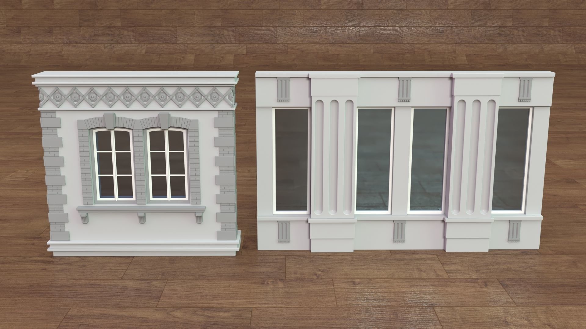 Building Facade Collection 4 - 34 pieces 3D model_5