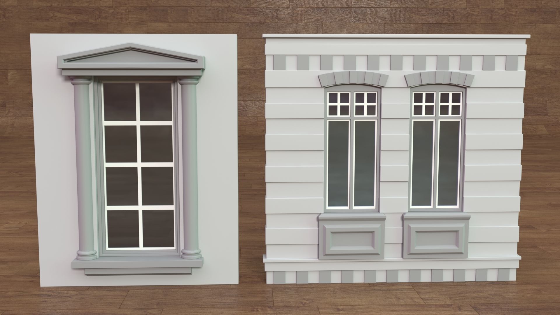 Building Facade Collection 4 - 34 pieces 3D model_4