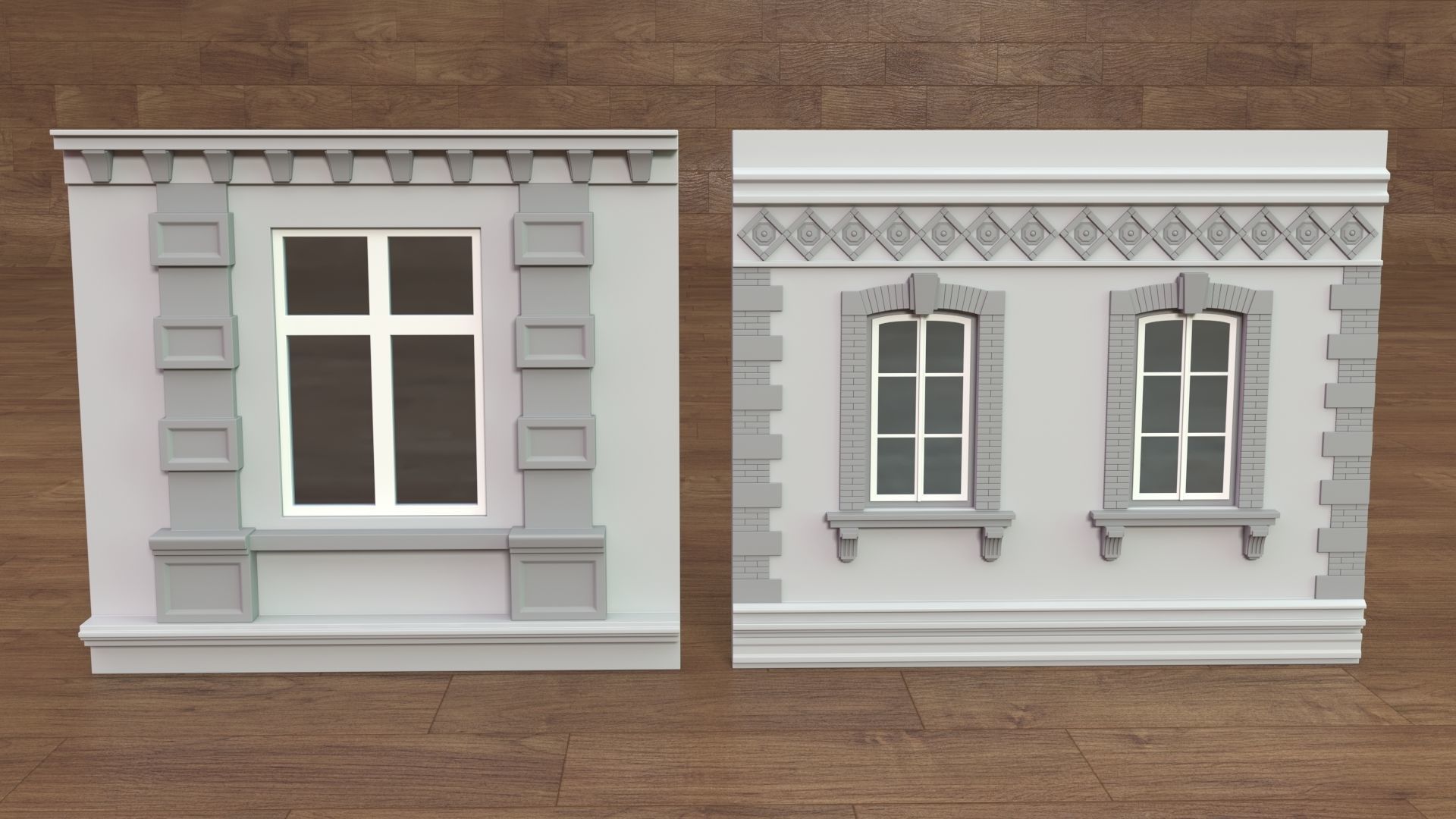 Building Facade Collection 4 - 34 pieces 3D model_7