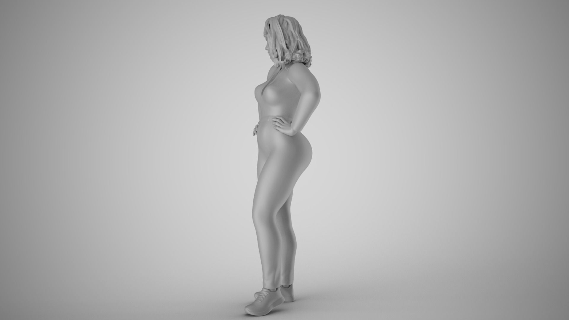 Unmotivated Woman 3D print model_1