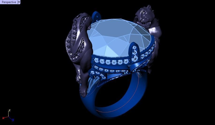 tiger ring 3D print model_16