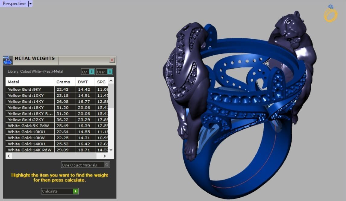 tiger ring 3D print model_7