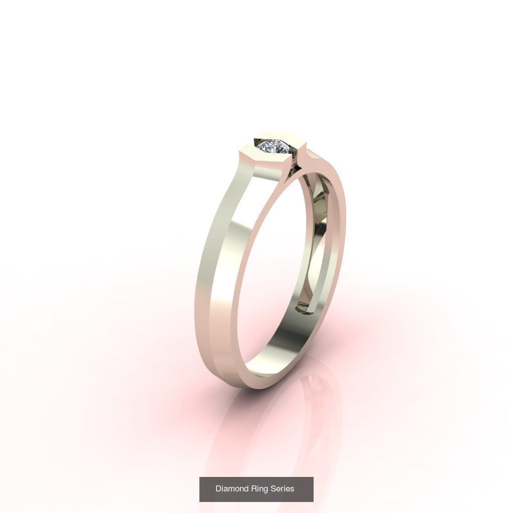 60 Model - Single Stone Diamond Engagement Wedding Ring 3DM 3D 3D Model Collection_36