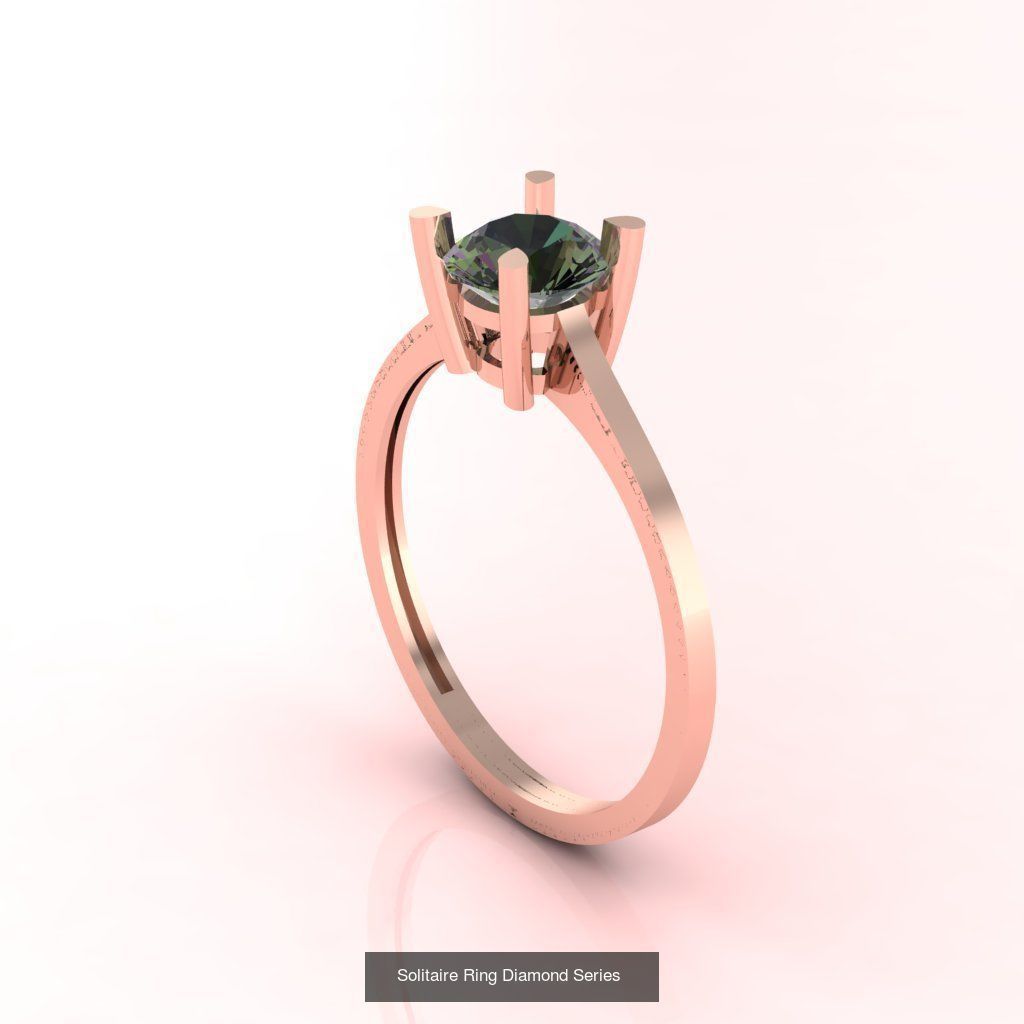 60 Model - Single Stone Diamond Engagement Wedding Ring 3DM 3D 3D Model Collection_6