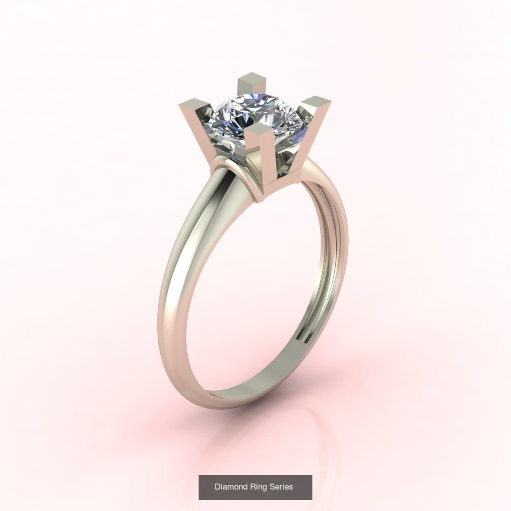 60 Model - Single Stone Diamond Engagement Wedding Ring 3DM 3D 3D Model Collection_13