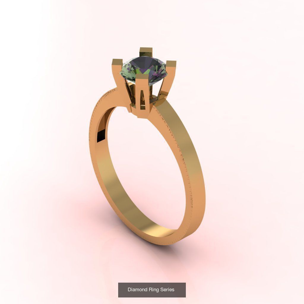 60 Model - Single Stone Diamond Engagement Wedding Ring 3DM 3D 3D Model Collection_25