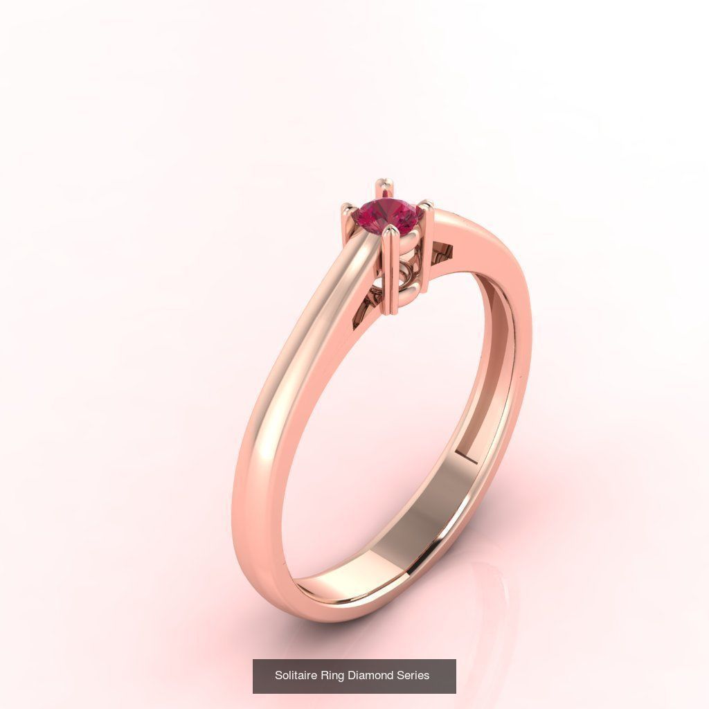 60 Model - Single Stone Diamond Engagement Wedding Ring 3DM 3D 3D Model Collection_49