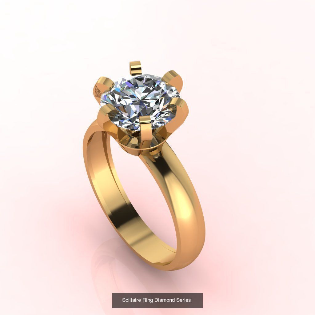 60 Model - Single Stone Diamond Engagement Wedding Ring 3DM 3D 3D Model Collection_53