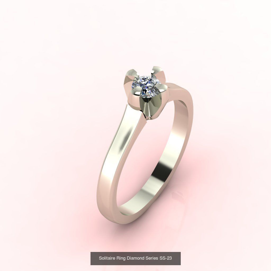 60 Model - Single Stone Diamond Engagement Wedding Ring 3DM 3D 3D Model Collection_61