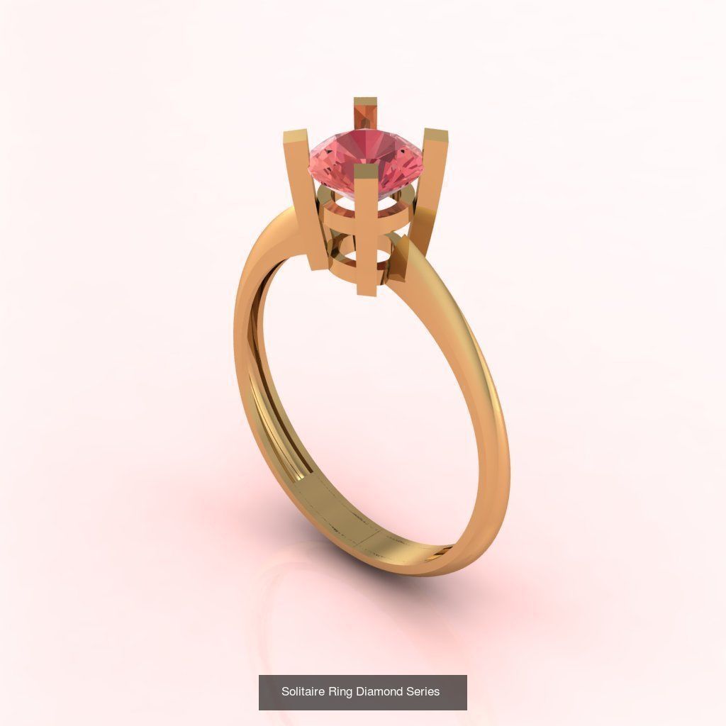 60 Model - Single Stone Diamond Engagement Wedding Ring 3DM 3D 3D Model Collection_15