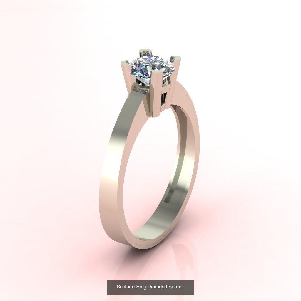60 Model - Single Stone Diamond Engagement Wedding Ring 3DM 3D 3D Model Collection_20