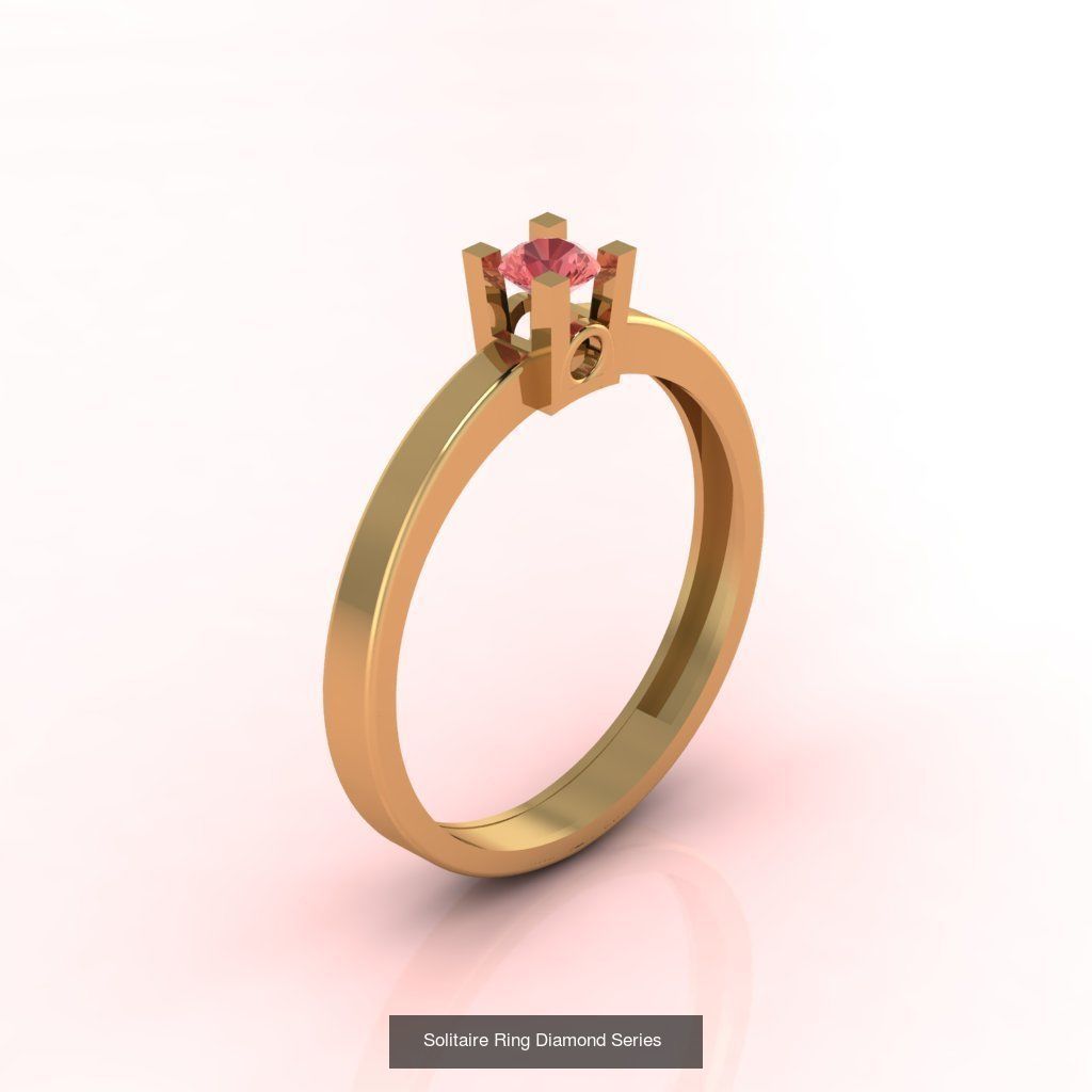 60 Model - Single Stone Diamond Engagement Wedding Ring 3DM 3D 3D Model Collection_18