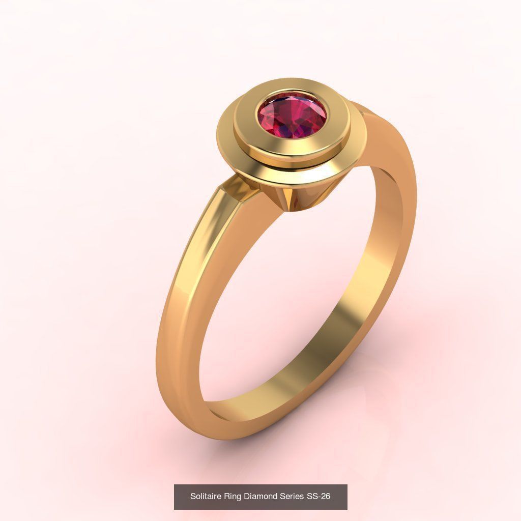 60 Model - Single Stone Diamond Engagement Wedding Ring 3DM 3D 3D Model Collection_58