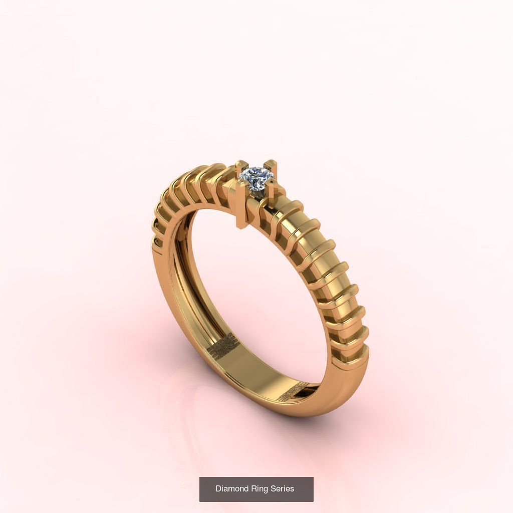 60 Model - Single Stone Diamond Engagement Wedding Ring 3DM 3D 3D Model Collection_41