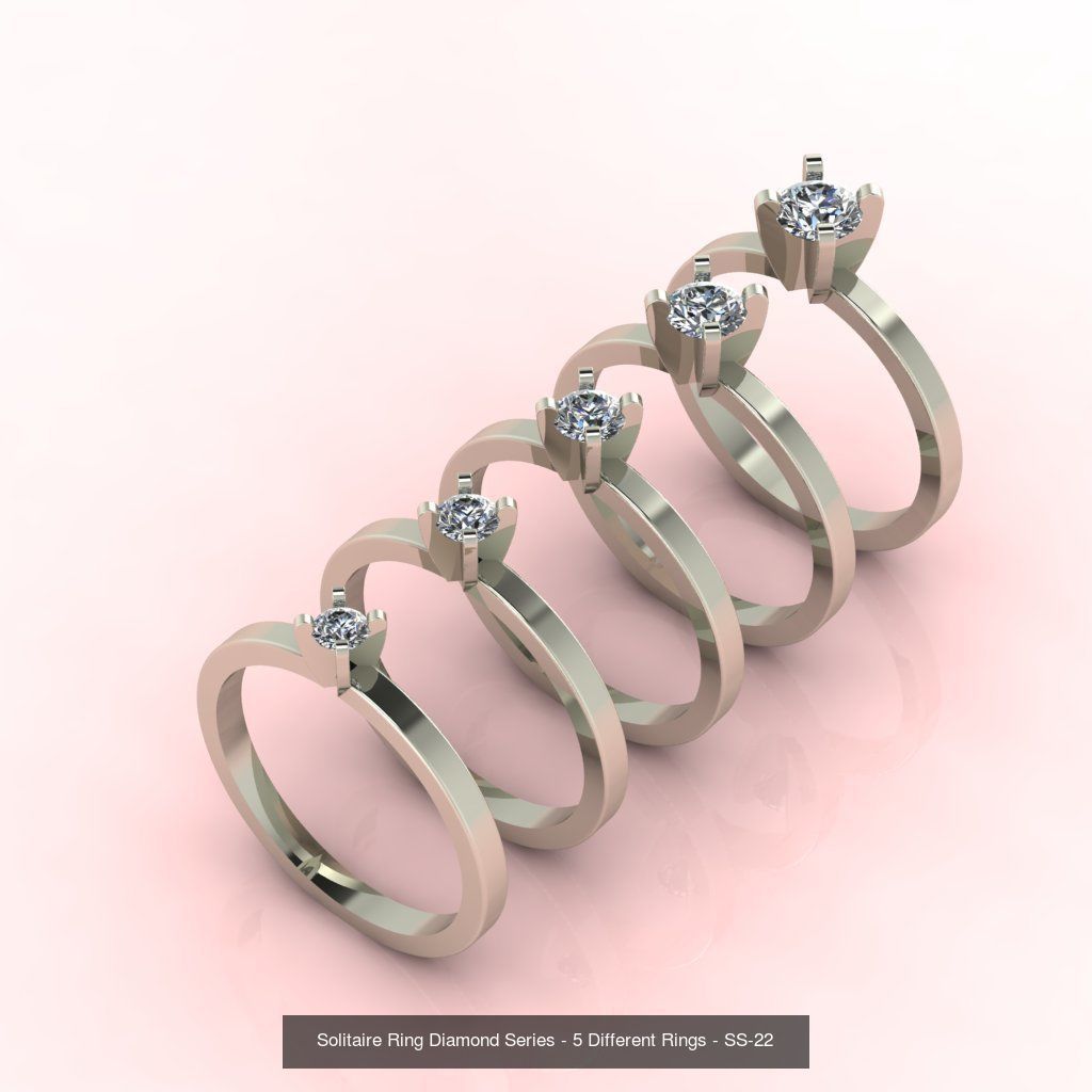 60 Model - Single Stone Diamond Engagement Wedding Ring 3DM 3D 3D Model Collection_62