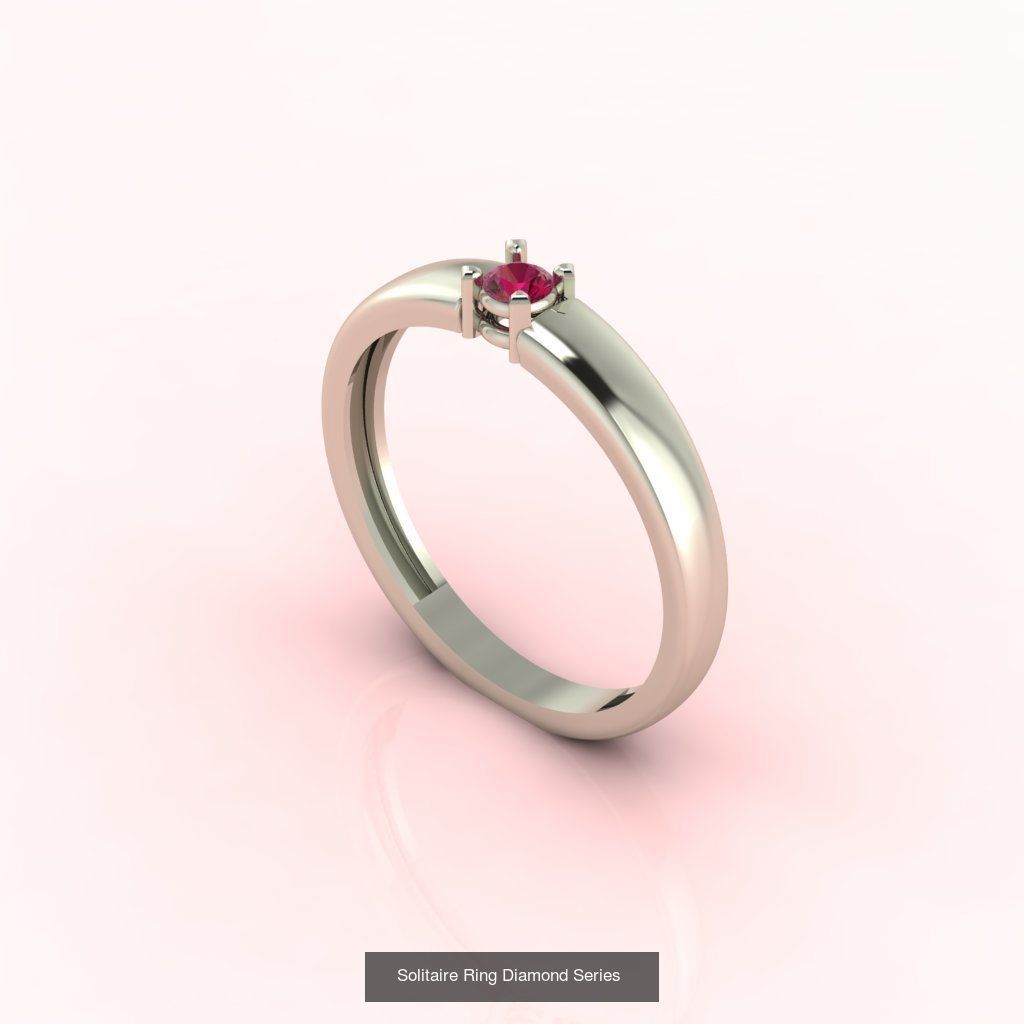 60 Model - Single Stone Diamond Engagement Wedding Ring 3DM 3D 3D Model Collection_52