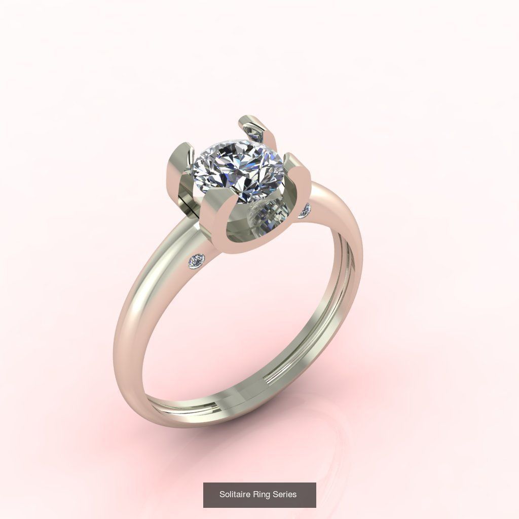 60 Model - Single Stone Diamond Engagement Wedding Ring 3DM 3D 3D Model Collection_55