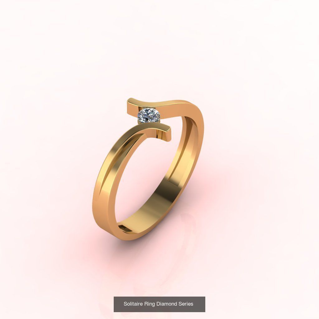 60 Model - Single Stone Diamond Engagement Wedding Ring 3DM 3D 3D Model Collection_35