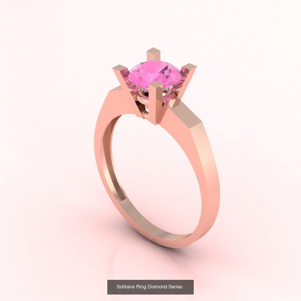 60 Model - Single Stone Diamond Engagement Wedding Ring 3DM 3D 3D Model Collection_23