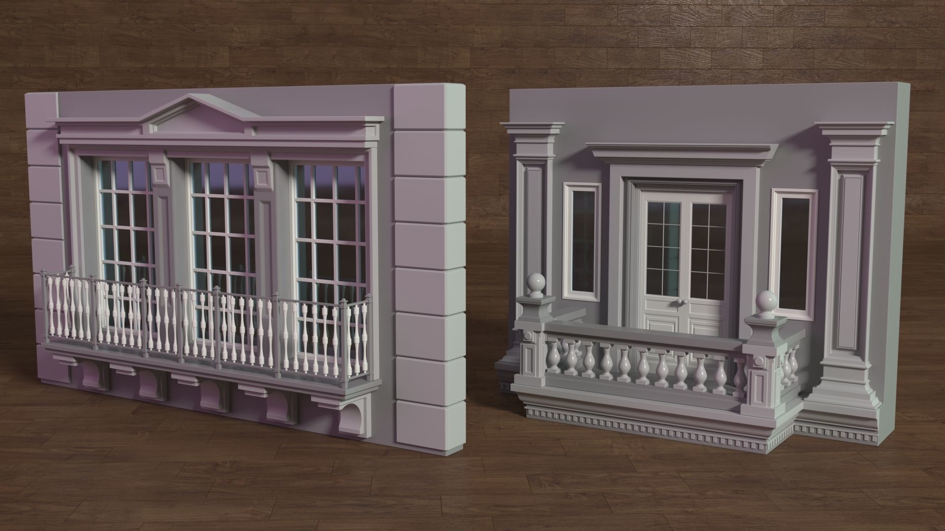 Building Facade Collection 6 - 18 pieces 3D model_5