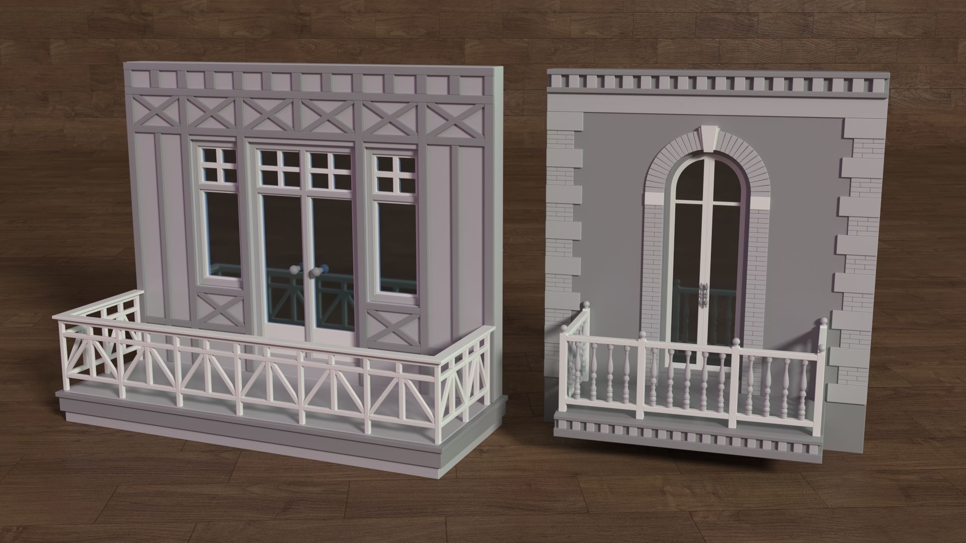 Building Facade Collection 6 - 18 pieces 3D model_8