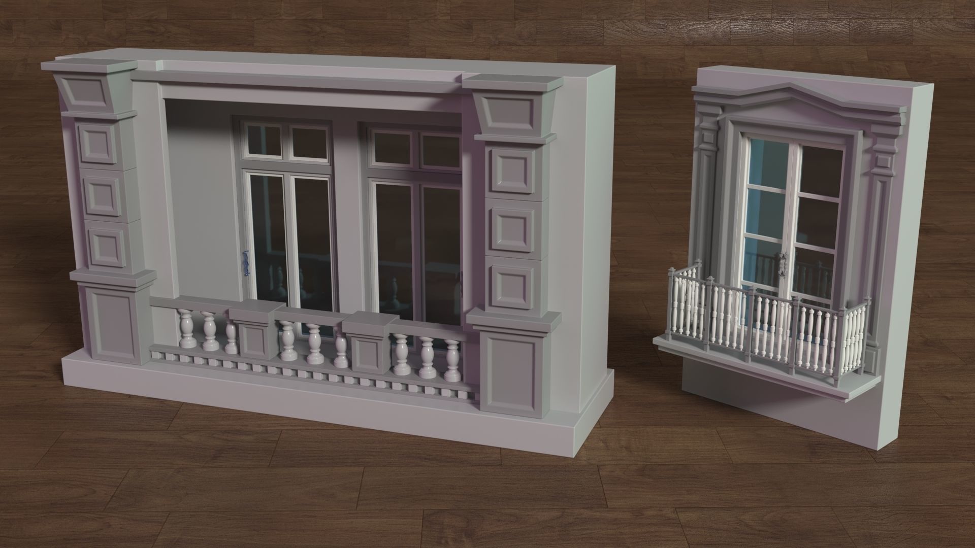 Building Facade Collection 6 - 18 pieces 3D model_9