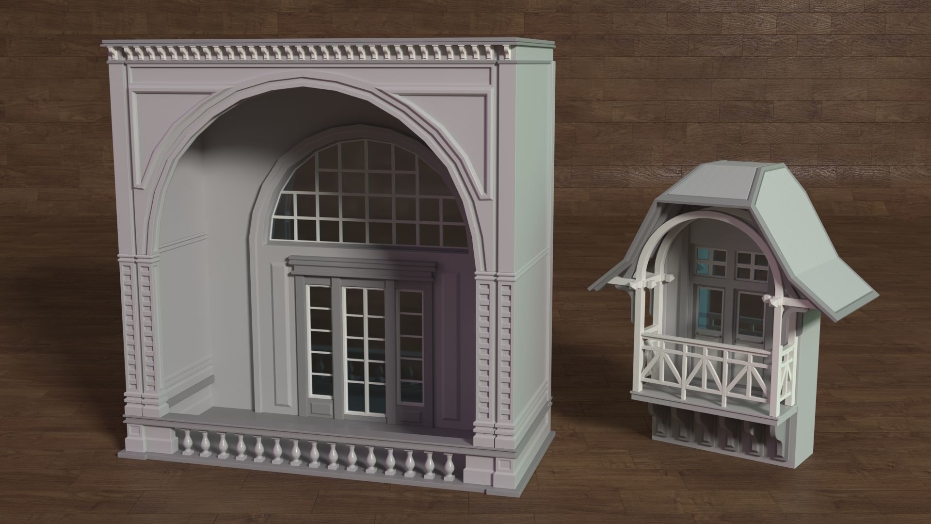 Building Facade Collection 6 - 18 pieces 3D model_7