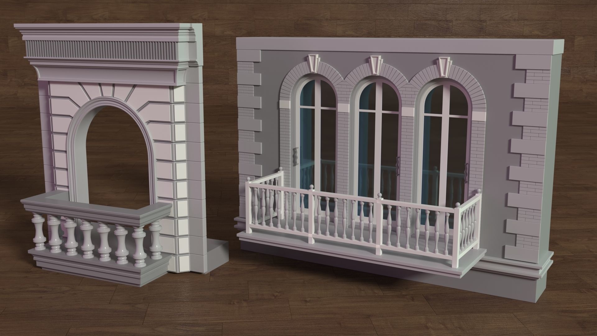 Building Facade Collection 6 - 18 pieces 3D model_6