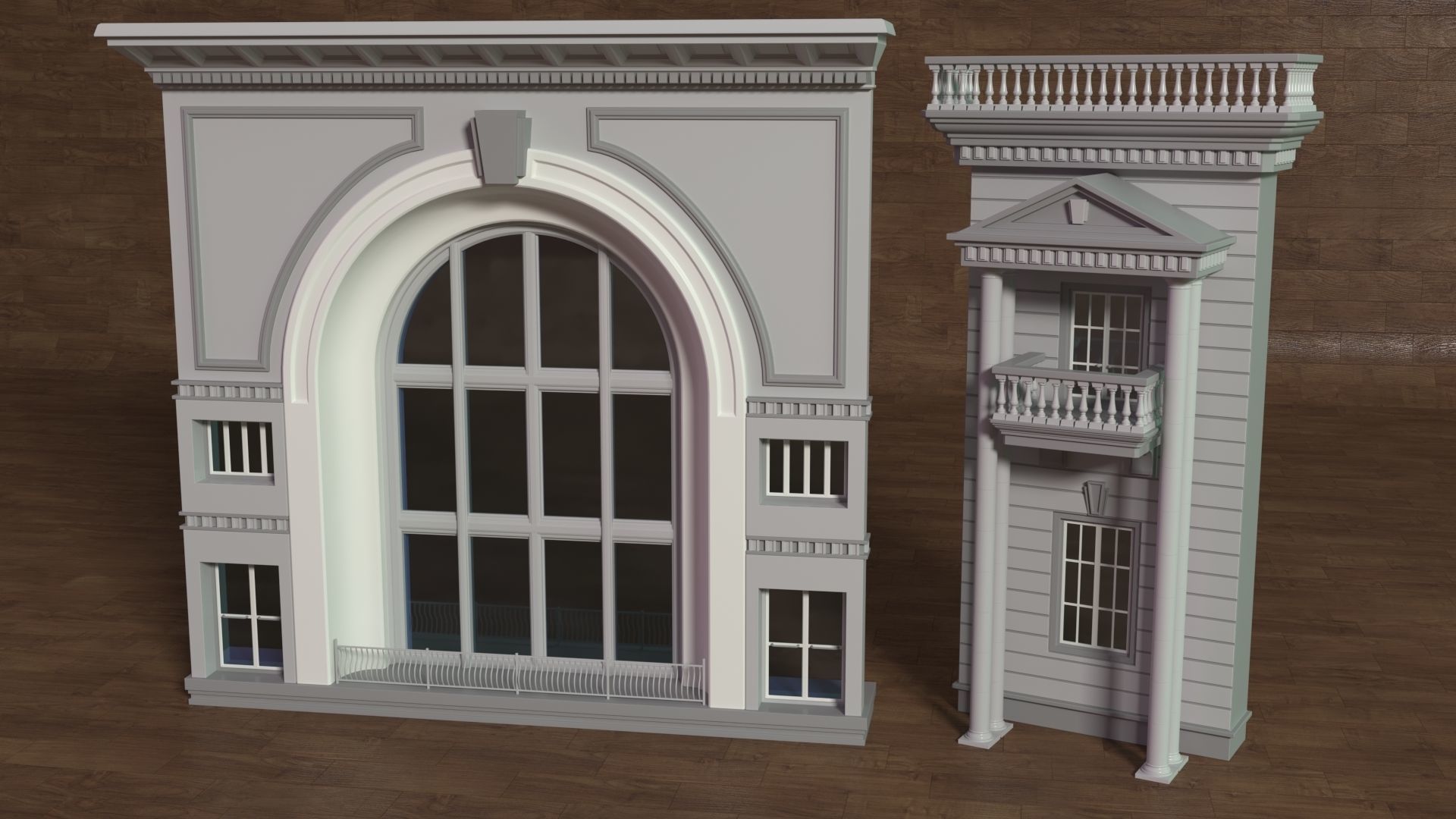 Building Facade Collection 6 - 18 pieces 3D model_2