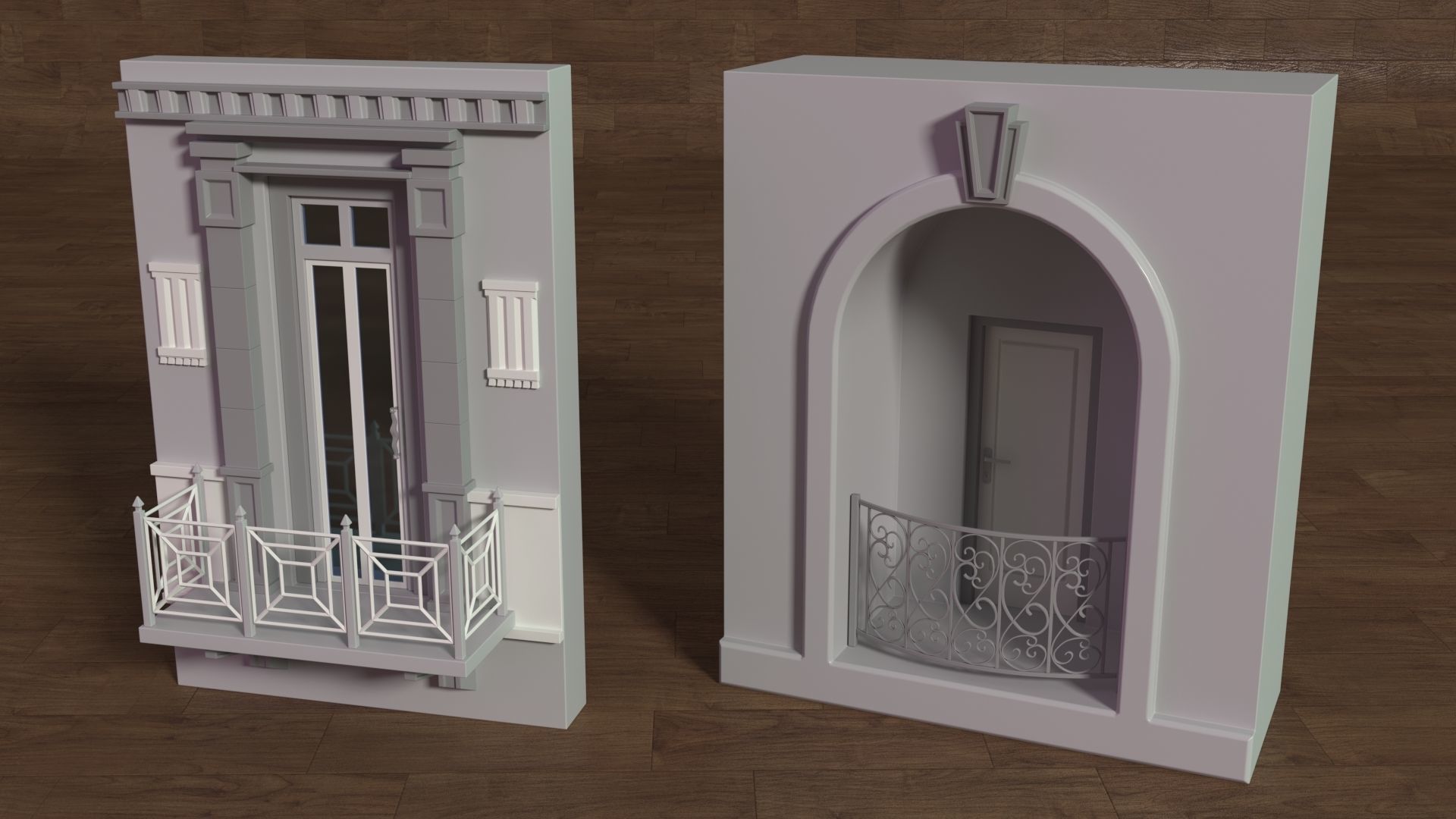 Building Facade Collection 6 - 18 pieces 3D model_10