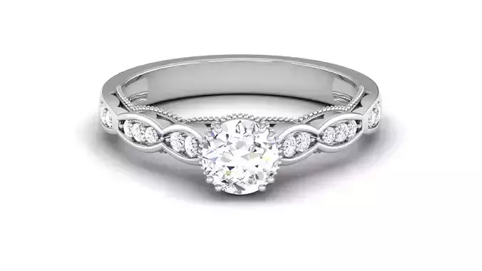Solitaire Ring Bridal Ring 3dm STL OBJ FBX Render Details