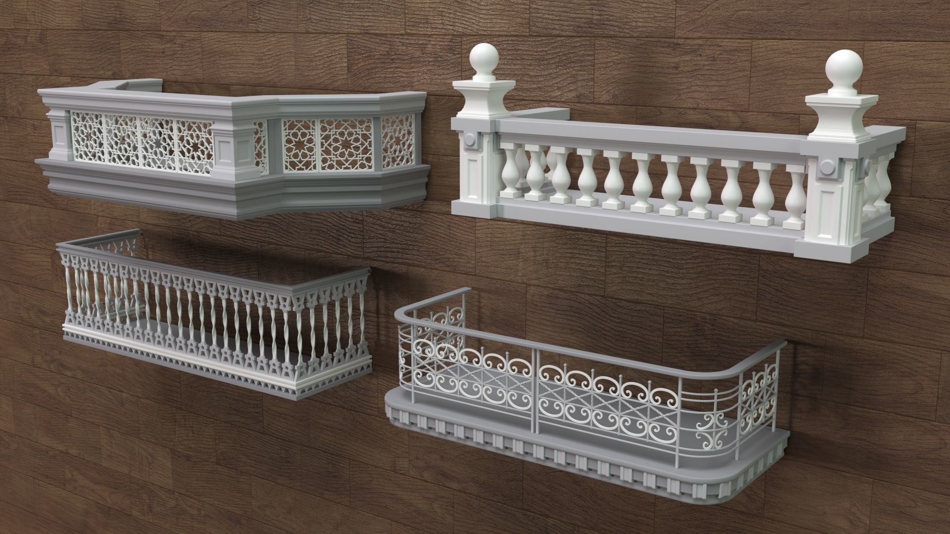 Building Facade Collection 7 - 88 pieces 3D model_14