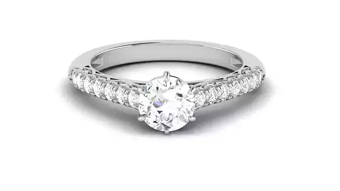 Solitaire Ring Bridal Ring 3dm STL OBJ FBX Render Details
