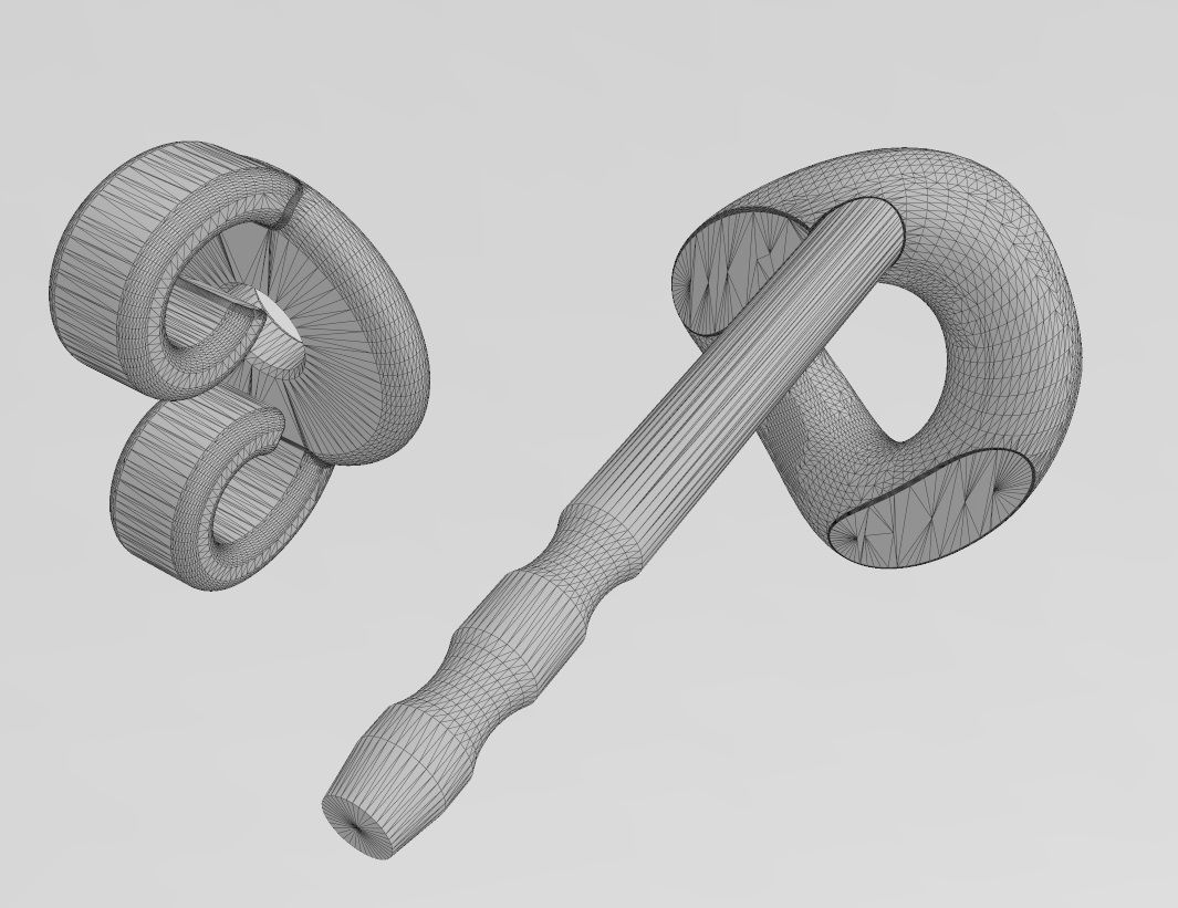 Simple cuban chain link stud earring 3D print model_10