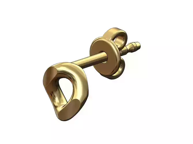 Simple cuban chain link stud earring