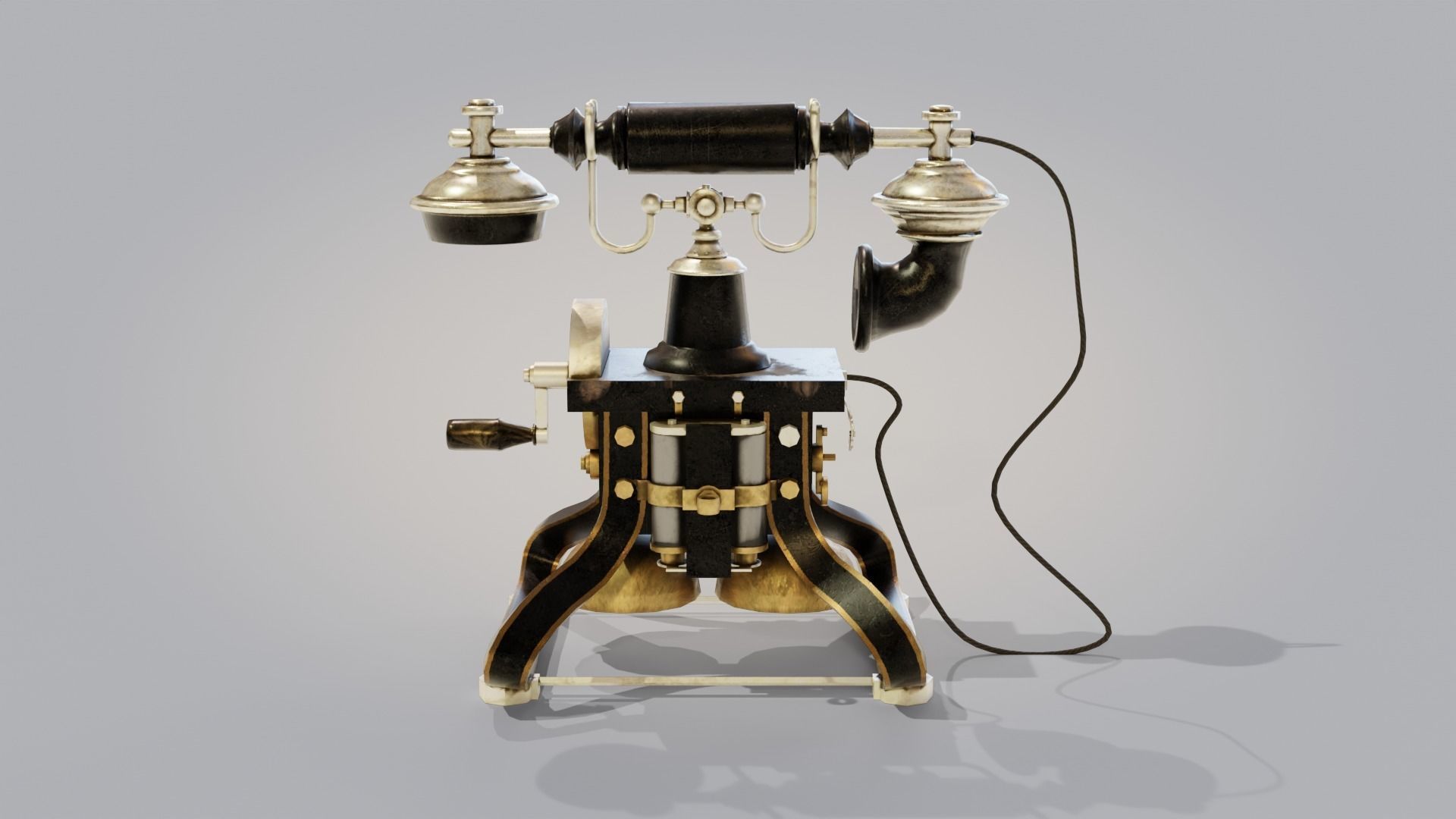 19th Century phone Low-poly 3D model_5